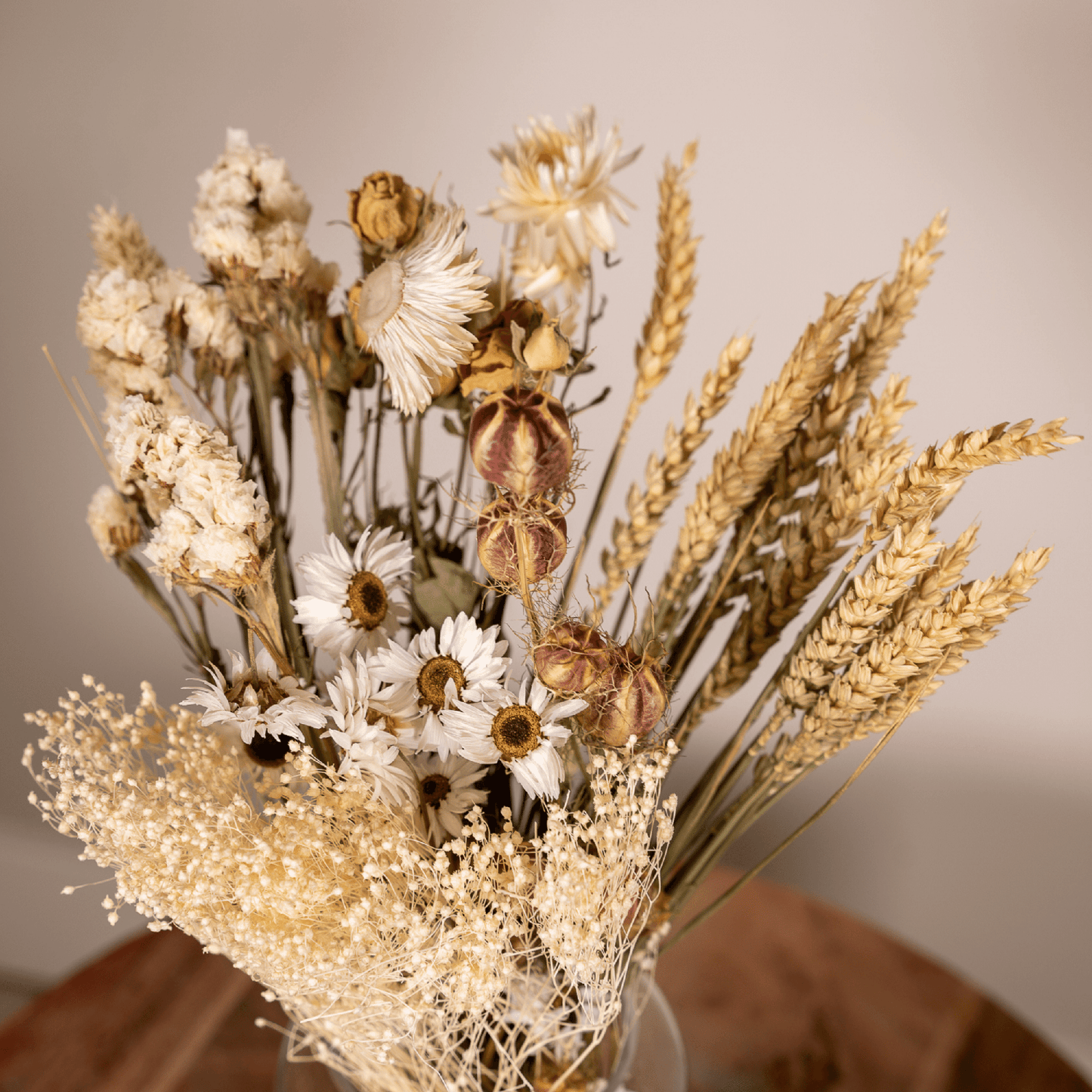 Trockenblumen Feldblumenstrauß Natürlich Ø15cm × 35cm