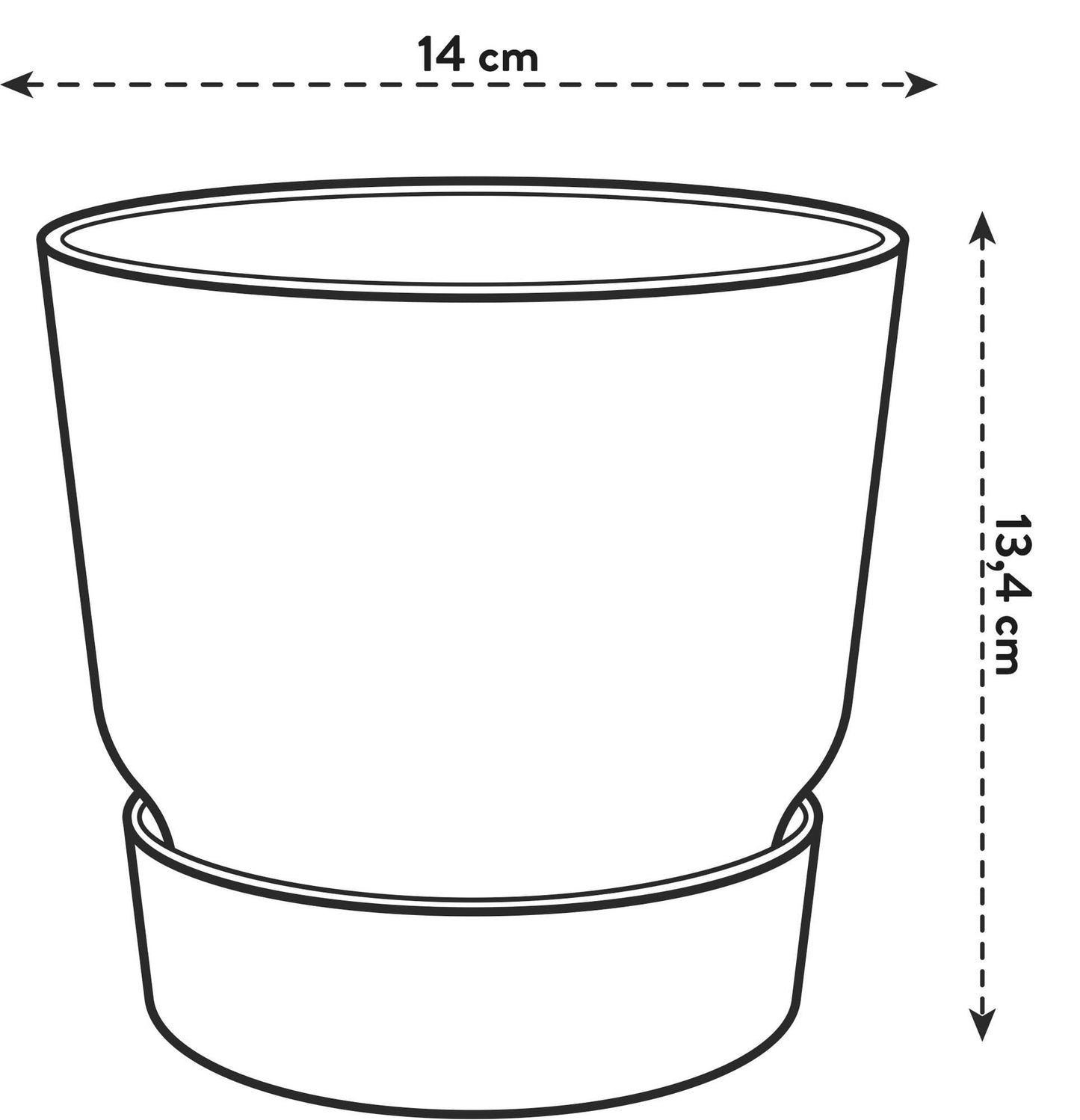 elho Greenville Round Pflanzentopf Grau D14 x H13 cm