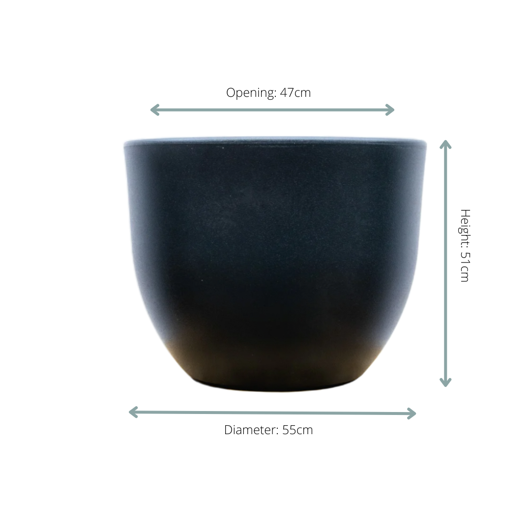 Pot Eggy Anthrazit – Moderner Pflanztopf D55 x H43 cm