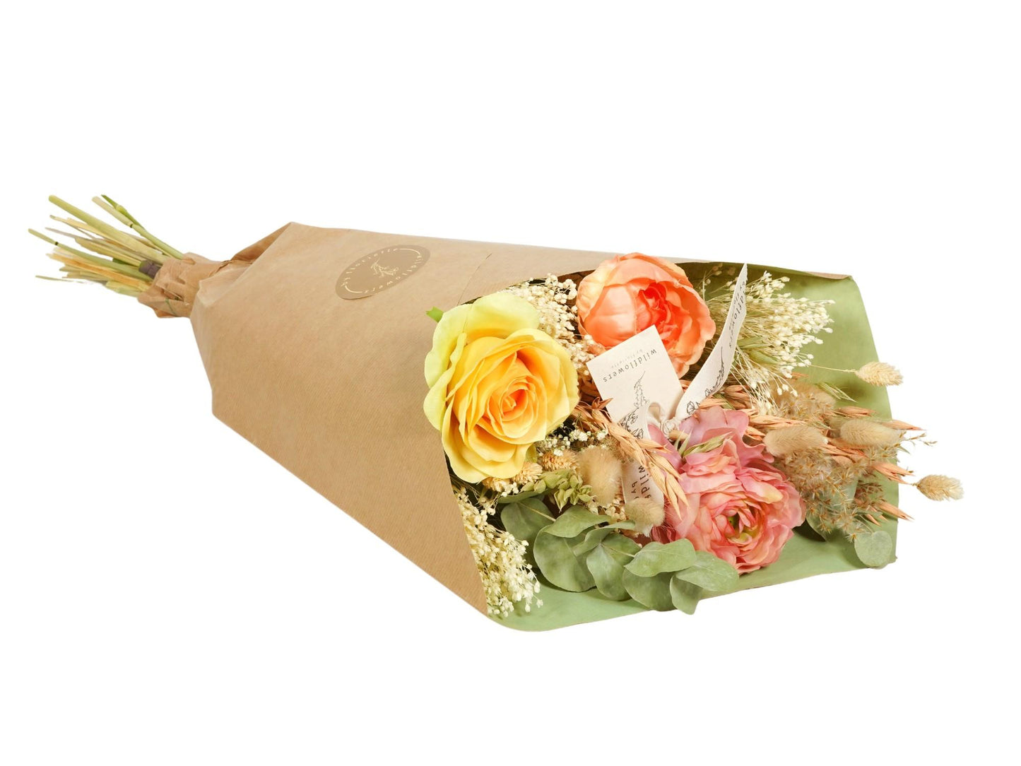 Getrocknete & Seidenblumen - Pastel Dream - 4 Sträuße - 55 cm