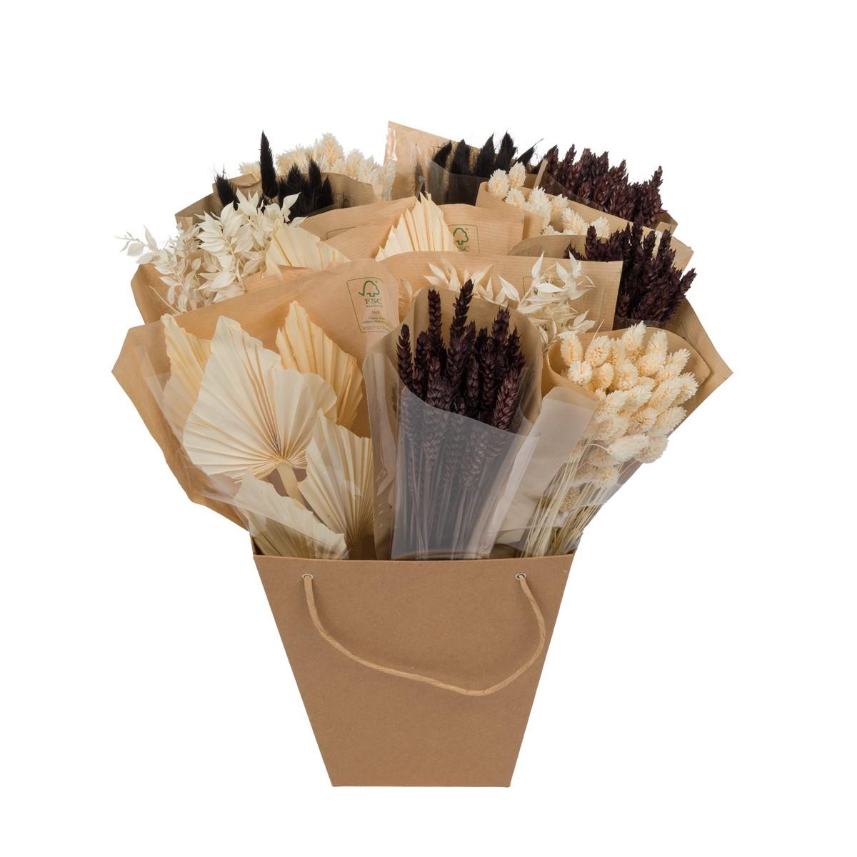 Getrocknete Blumen Dried Mono Mix Black&White – 50 cm