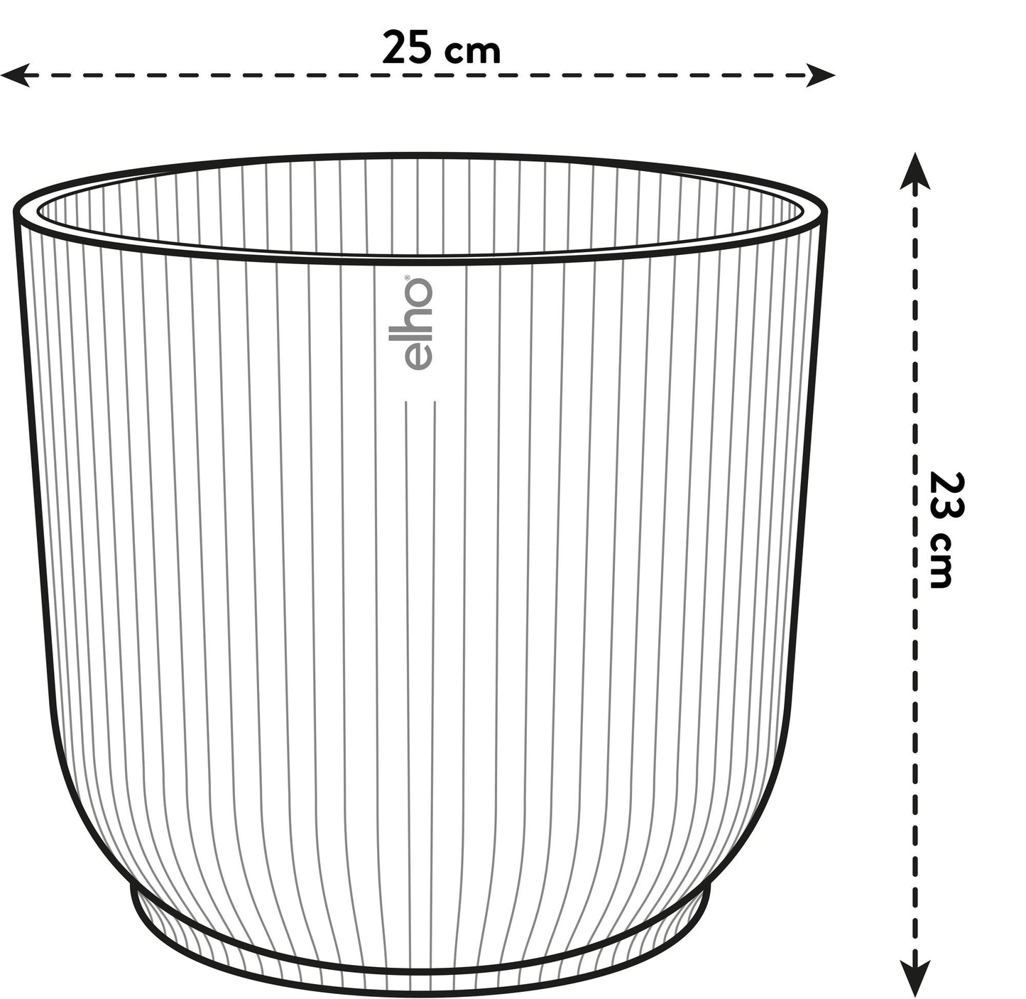 Elho Vibes Fold Round Topf Weiß - Ø25 x H23 cm