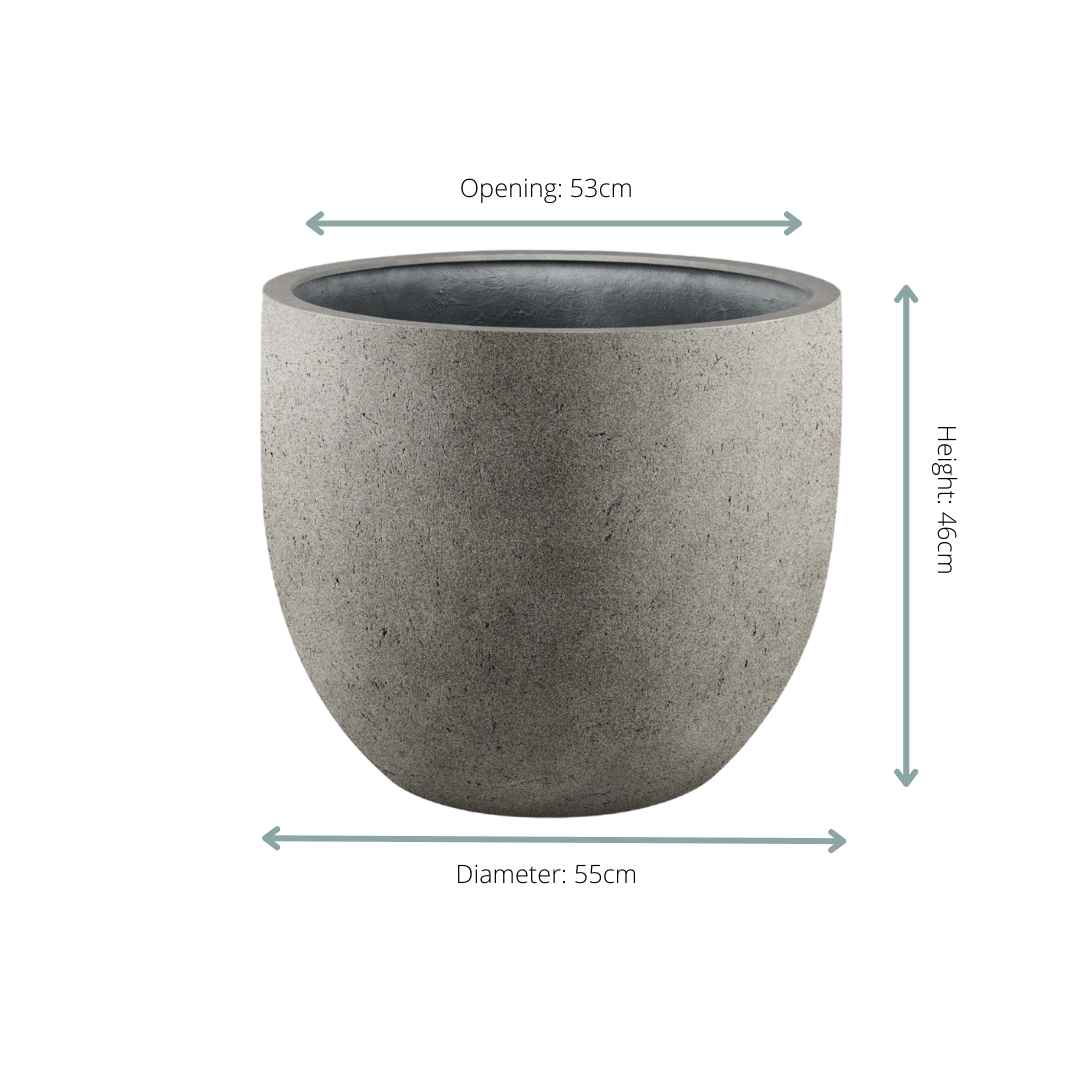 Pot Grigio New Egg Natural Concrete - Moderner Pflanzkübel D55xH46