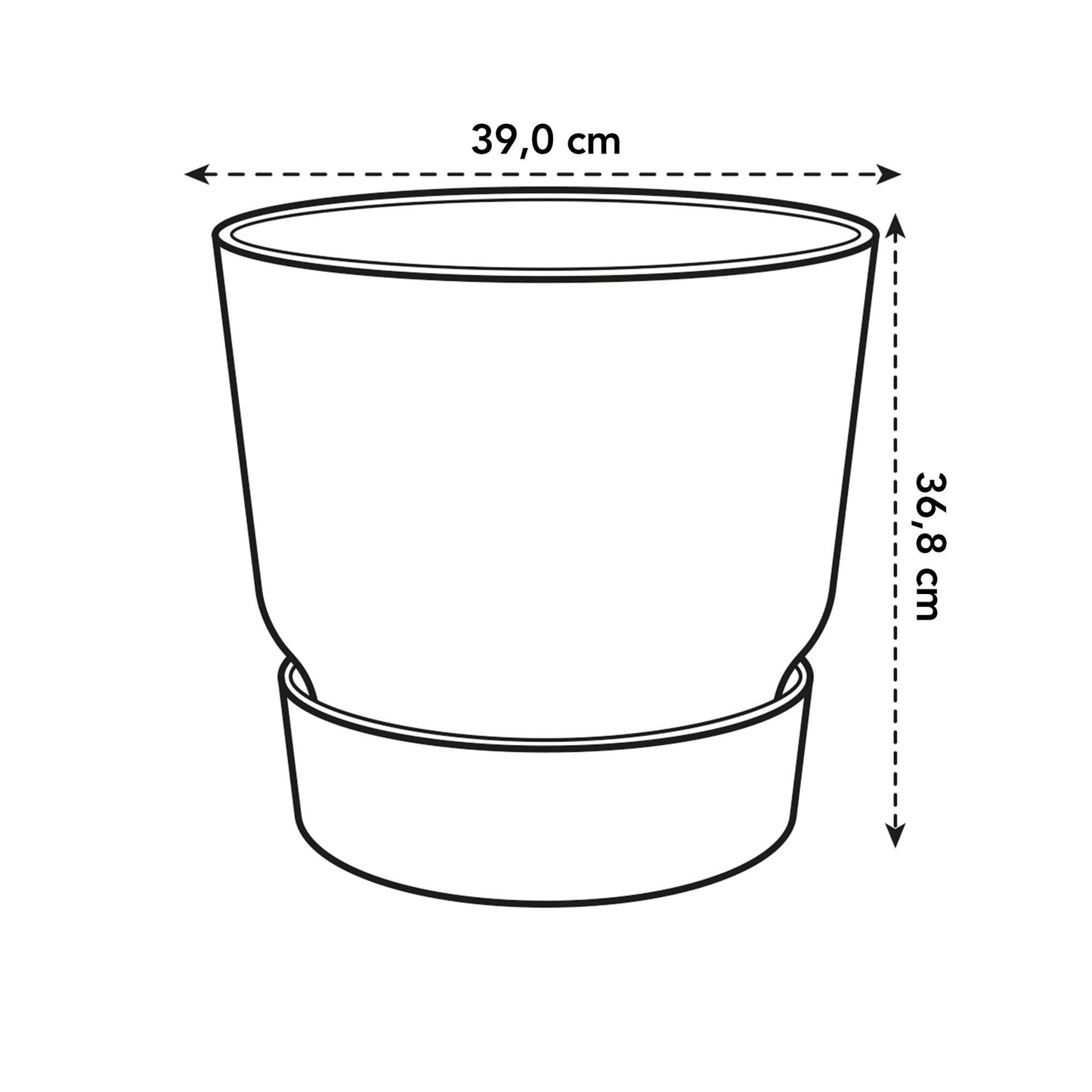 elho Greenville Rundtopf Weiß – Ø39 x H37 cm