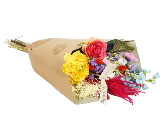 Getrocknete Blumen & Seide – Summer Party – 4 Sträuße, 55 cm