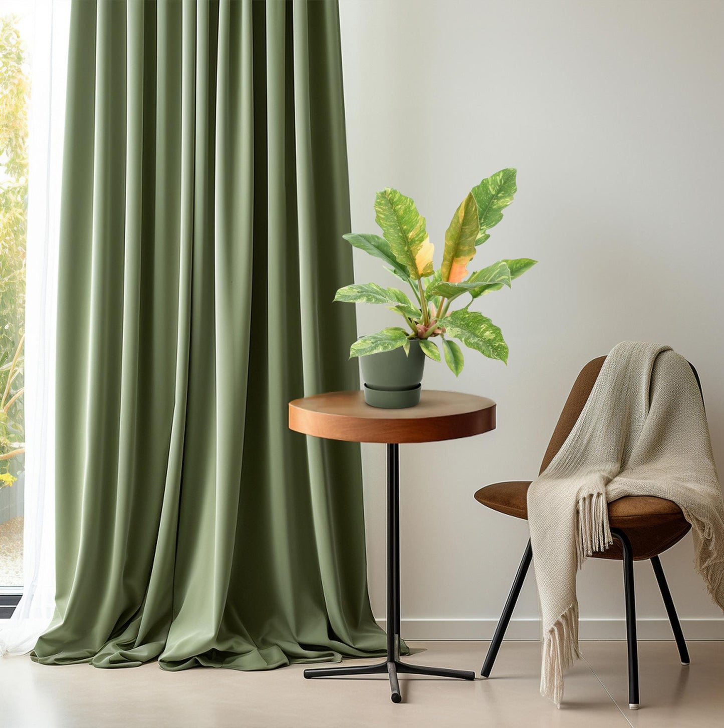 Philodendron Narrow 'Ring Of Fire' – Pflegeleichte Zimmerpflanze Ø14cm