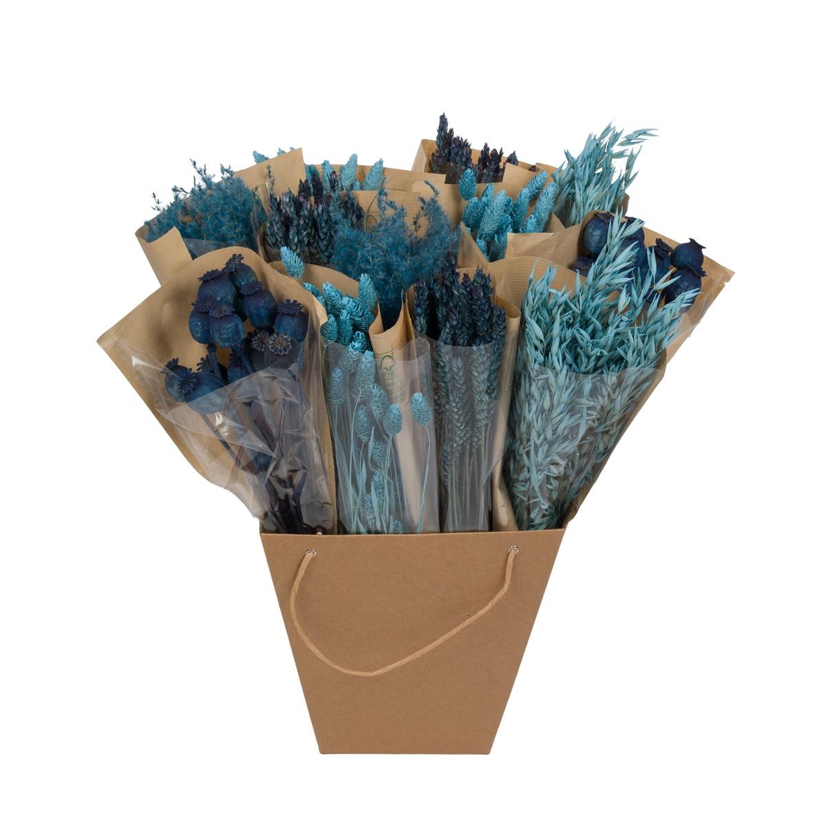 Getrocknete Blumen - Dried Mono Mix - Blue - 50cm