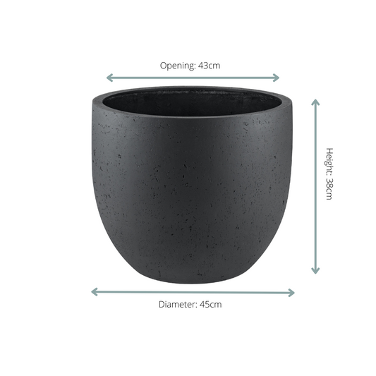 Pot Grigio New Egg Antraciet – Eleganter Pflanztopf D45 x H38