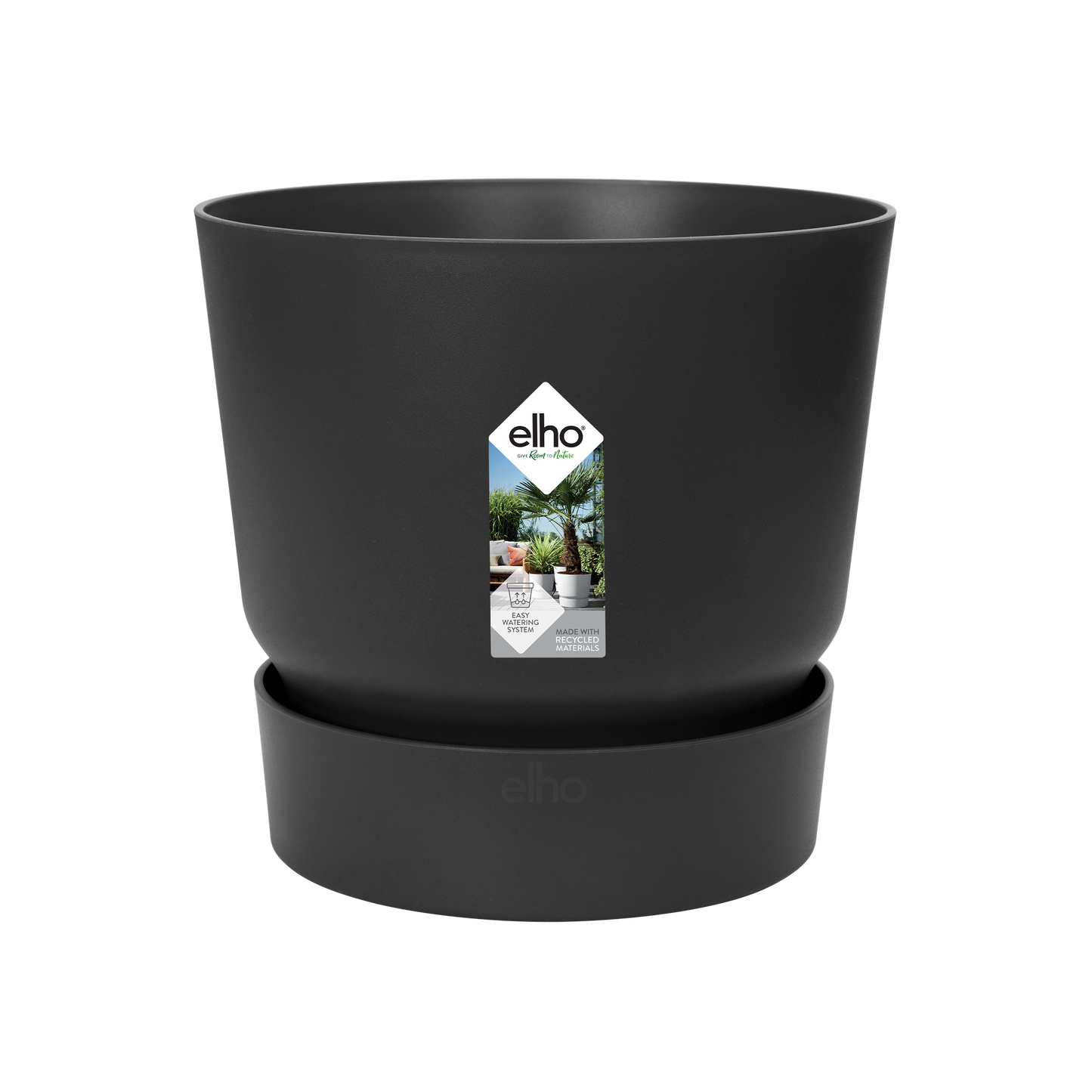 elho Greenville Round Pflanztopf Schwarz D24 x H23 cm