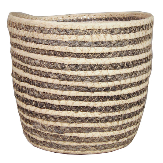 Rustikaler Aufbewahrungskorb Mand Naturel/Grijs Ø19 cm