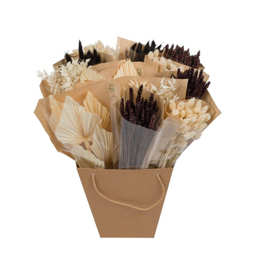 Getrocknete Blumen Dried Mono Mix Black&White – 50 cm