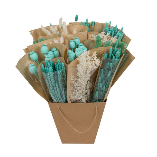 Getrocknete Blumen Dried Mono Mix Aqua White – 50 cm