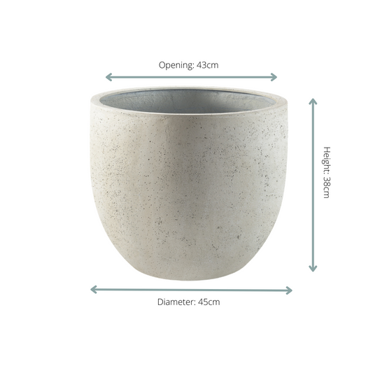 Pot Grigio New Egg Antique White – Stilvoller Pflanztopf D45xH38