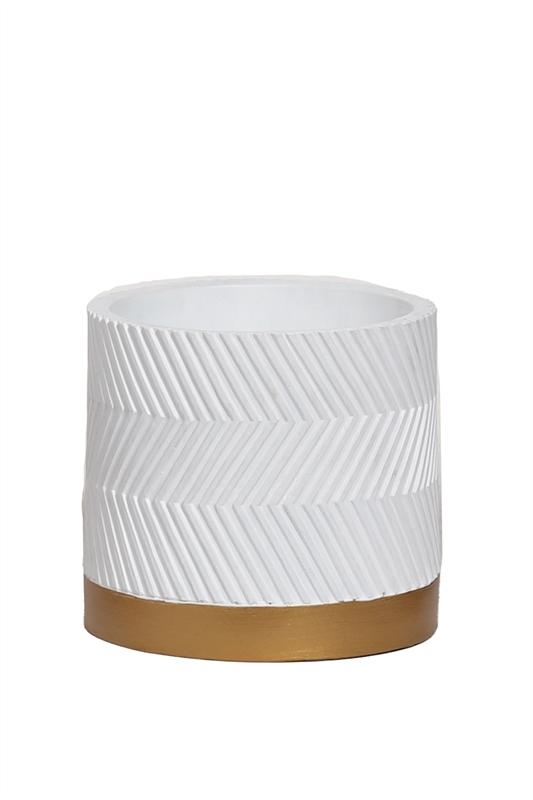 Pot Groovy Weiß Matt D15 – Stylischer Pflanztopf